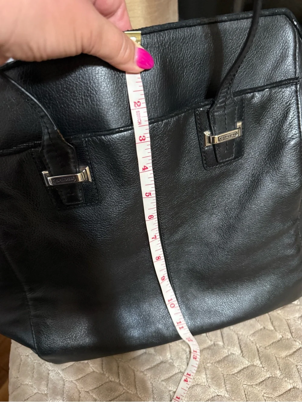 Authentic Coach Taylor Leather North/South Tote Bag Black F25941
